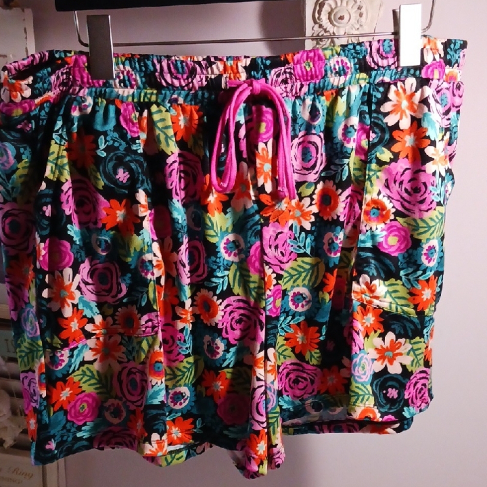 Gorgeous! Cuddl Duds Multicolor Flower Design Pajama Short Set XL 💐🌺🌷🪻🌼 - Picture 5 of 14